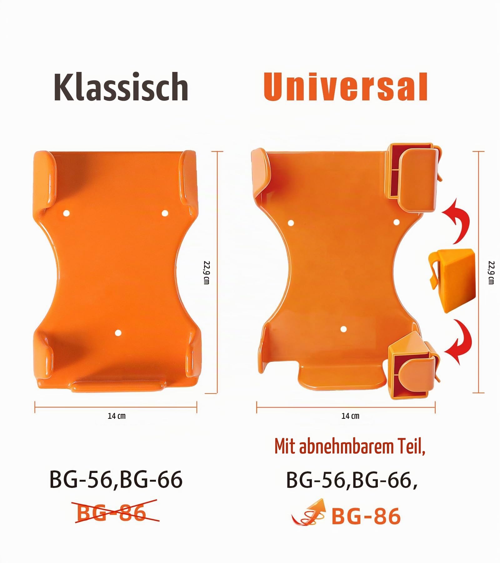 Wandhalterung für handgeführte Laubbläser, 1 Stück, verbesserte Version, Bläserhalter für die Garagenwand, passend für Stihl BG-50, BG-56, BG-66, BG-86, SH-56, SH-86