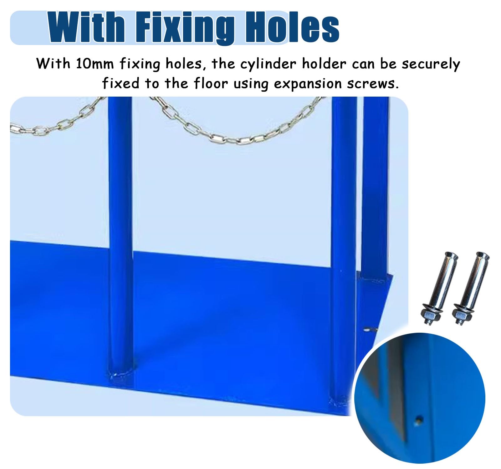 Soporte Bombona Oxigeno Soporte para Dos Cilindros de Oxígeno para Soldar, Soporte para Cilindros de Gas Médico para Almacenar Tanques de Propano de 40 L, Estante Fijo Vertical para Botellas de 100 Cm