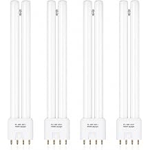 4 Pcs 18W Replacement PL18-B Tube Fluorescent Light Bulbs 2G11 Base 4-Pin H Shape, 5500K Natural Daylight, Energy-Efficient, Compatible with OttLite T18330 Desk & Reading Lamps for Office & Study