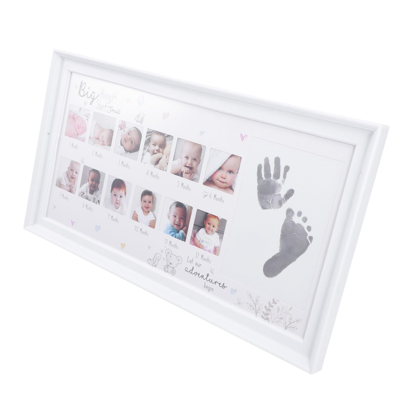 Cadre souvenirs de première année blanc pour capturer les mois de bébé