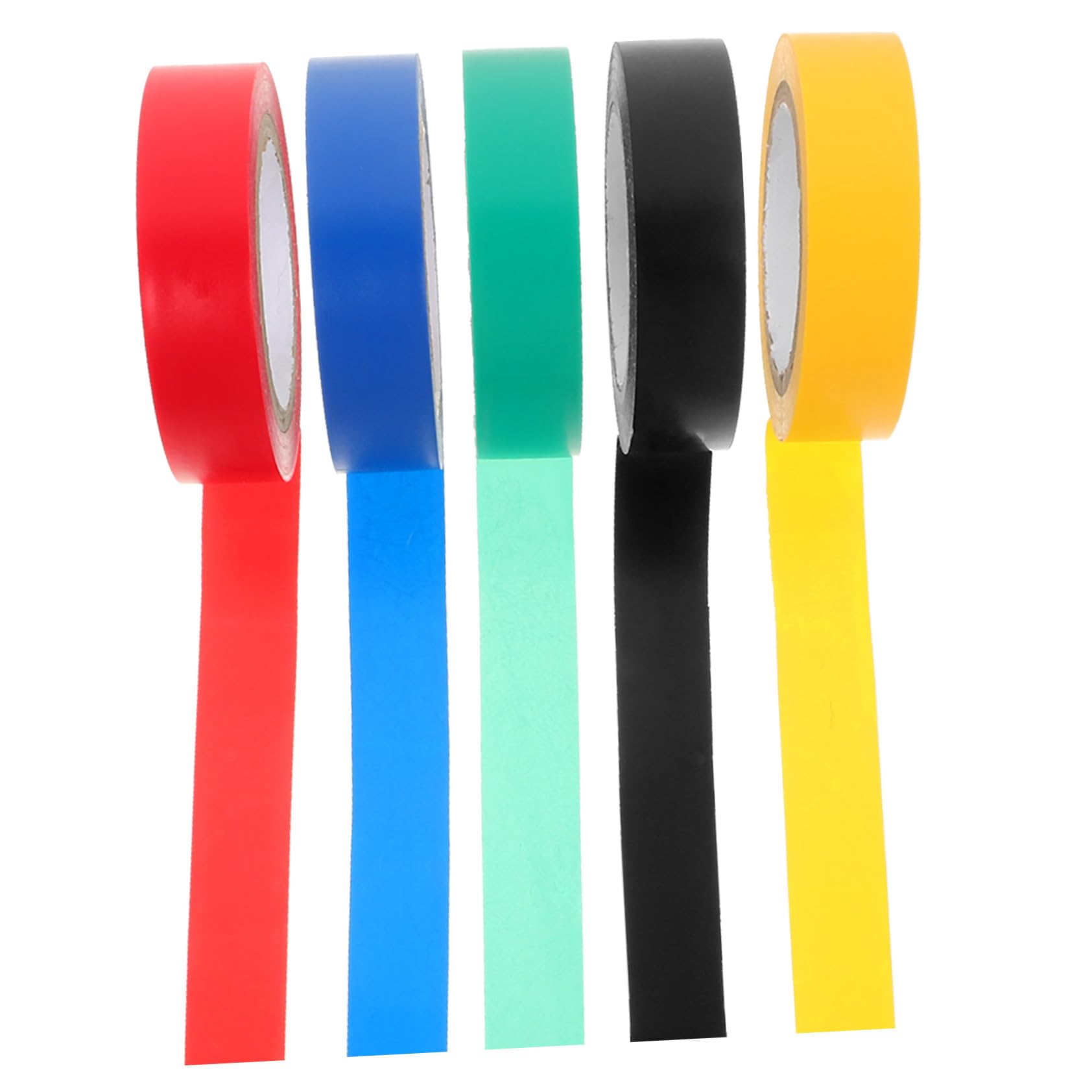 Cabilock 5 Sätze Wasserdichtes Isolierband Farbe Farbiges Klebeband Streifen Gaffers Tape Blau Weiß Aus -klebeband Zweck Schwarzes Band Ziehen Um Multi Farbiges Isolierband Pvc 5 Rollen * 5