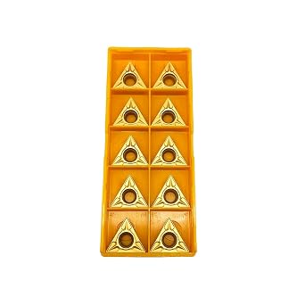 10 pcs TCMT32.51 TCMT32.52 Carbide Turning Inserts Replacement Inserts for Metal Lathe Turning Tools TCMT32.51 Yellow