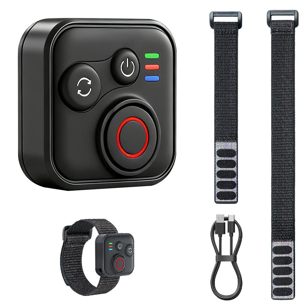 Bluetooth Fernbedienung für Insta360 X5/X4/X3/X2/Ace Pro 2/Ace Pro/GO3S/GO3/GoPro Hero 13/12/11/IOS/Android, Wasserdicht Wireless Smart Fernbedienung mit Handschlaufe, 50M Reichweite, BT5.1