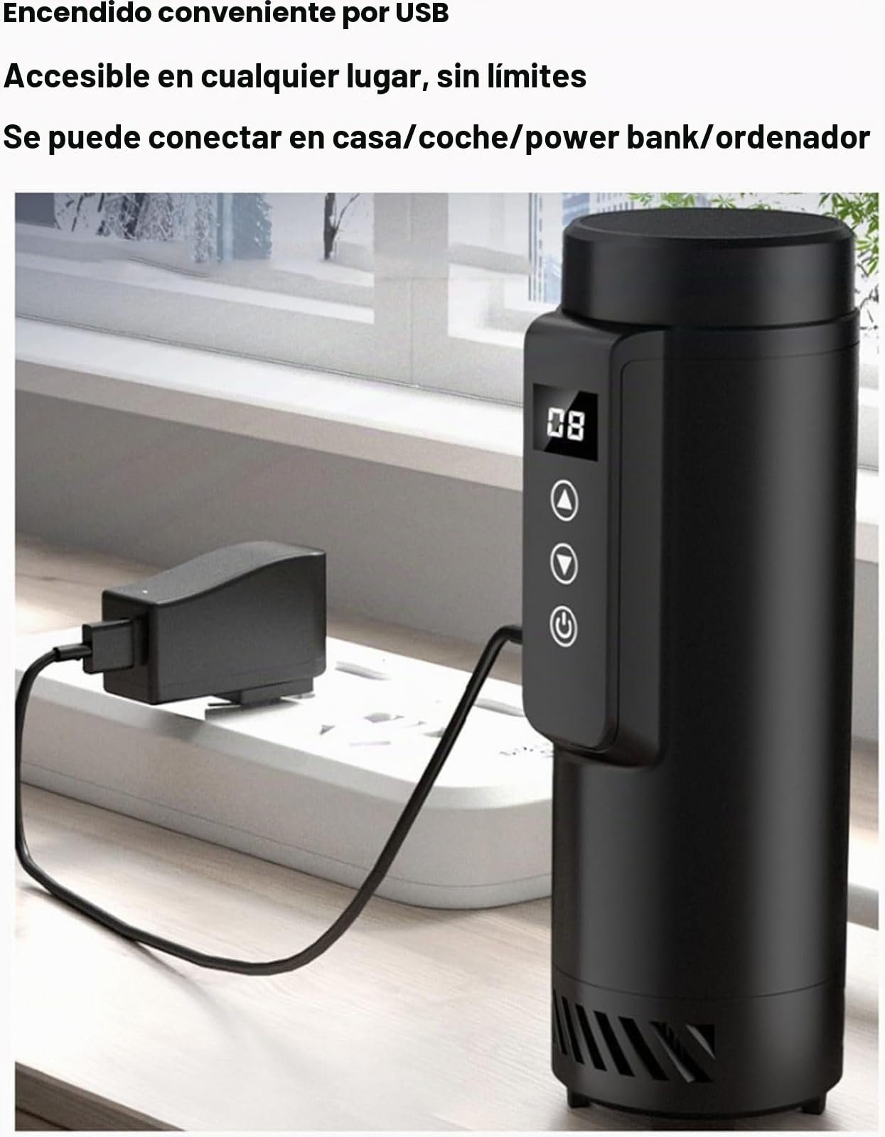 Caso de Viaje de Enfriador de Botella de Insulina, Caja de Viaje de Enfriador Diabético Portátil con Cargador USB, Temperatura de La Caja 0-18 ℃, Control de Temperatura Digital, Black