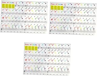Vaguelly 3 Pcs Piano Stickers Sticker Sheets for Kids Electronic Accessories Suits for Kids Keyboard Sheet Music Stickers 37 49 54 61 88 Keyboard Music Decal Piano Keyboard Note Chart PVC