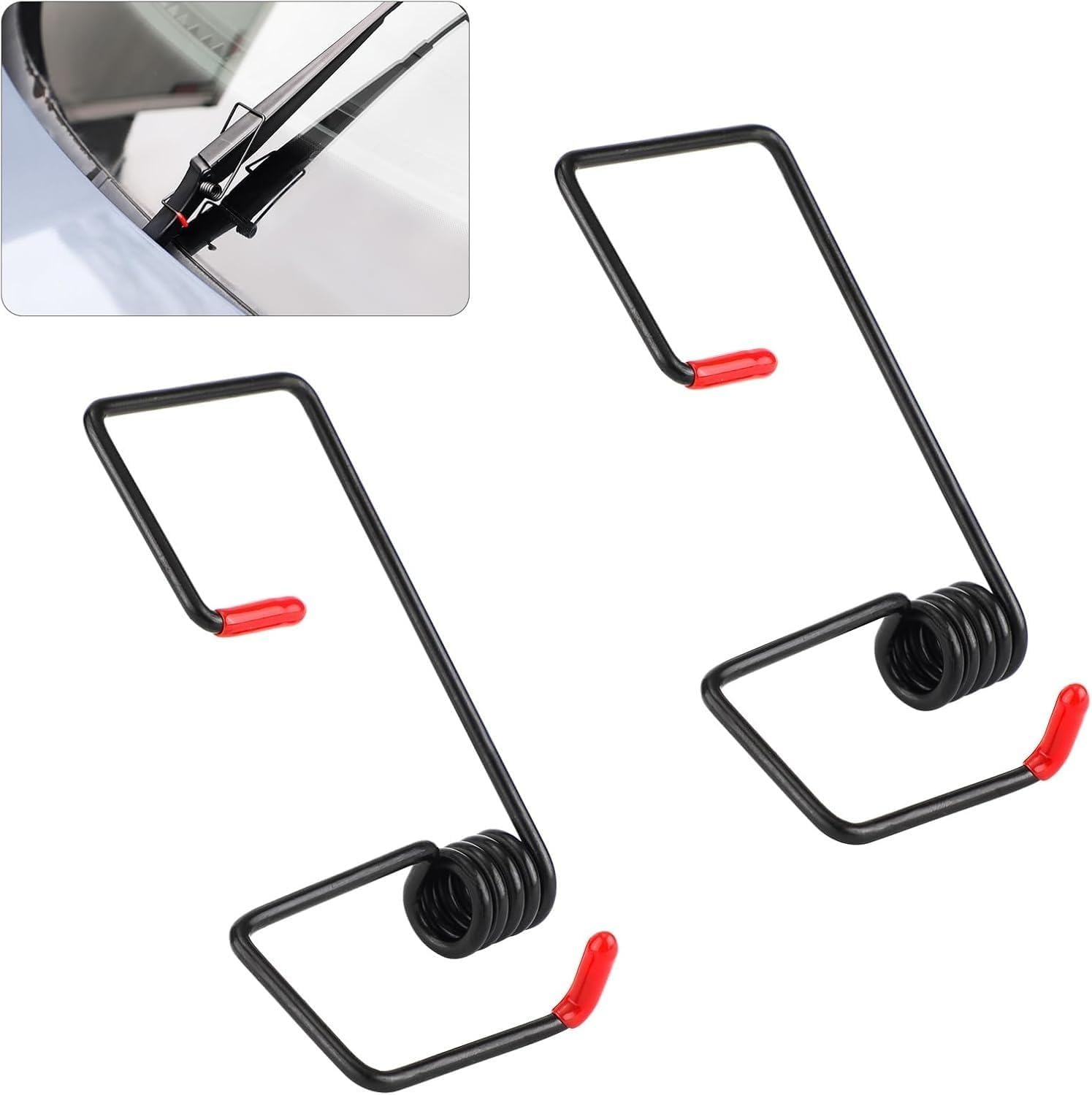 AYUOTOQi 2pcs Windshield Wiper Arm Pressure Spring Booster Set, Universal Car Wipers Tension Spring, Booster Alloy Wiper Fastener for Better Cleaning, Car Wiperes Blade Repair Tool for Visibility