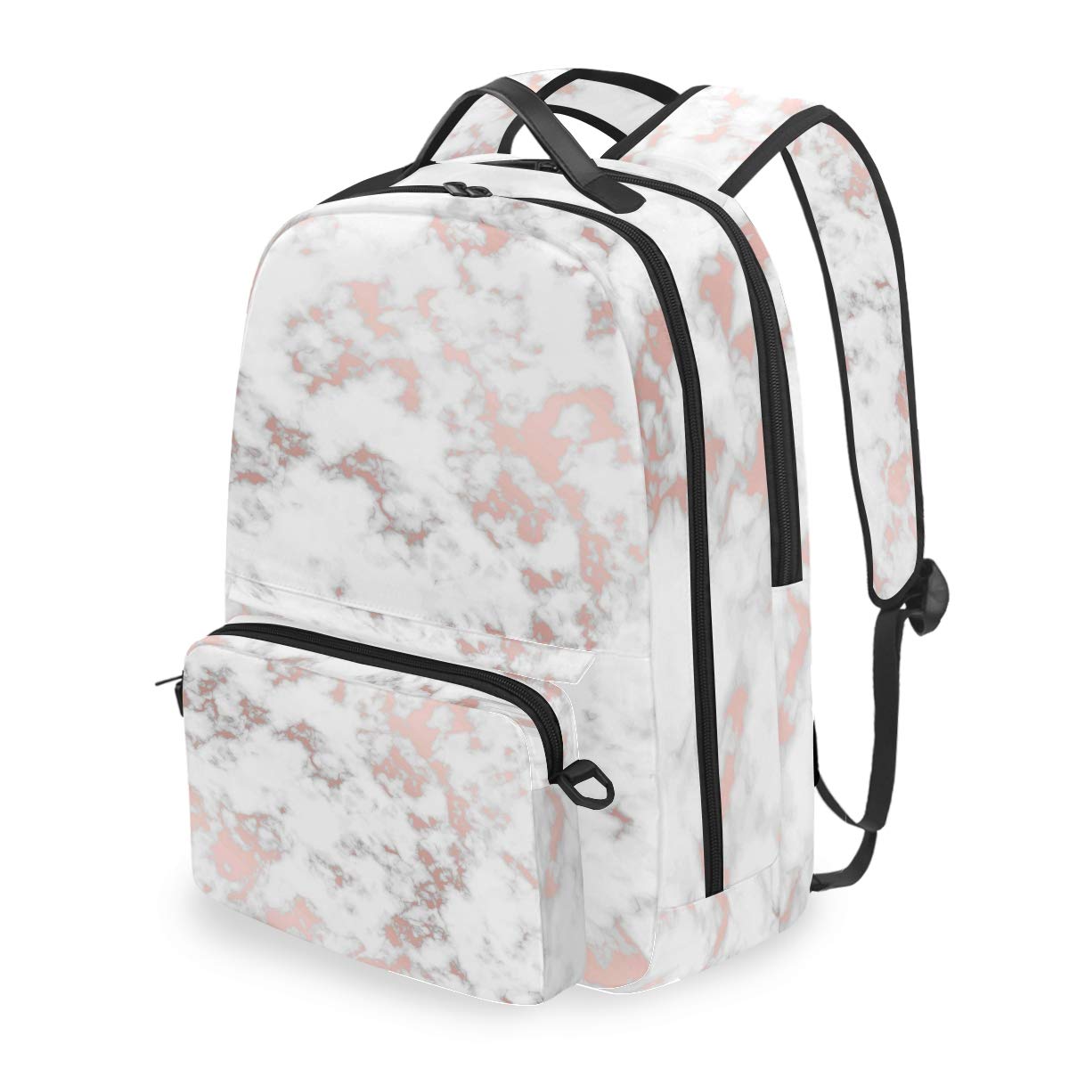 marble backpack rose gold