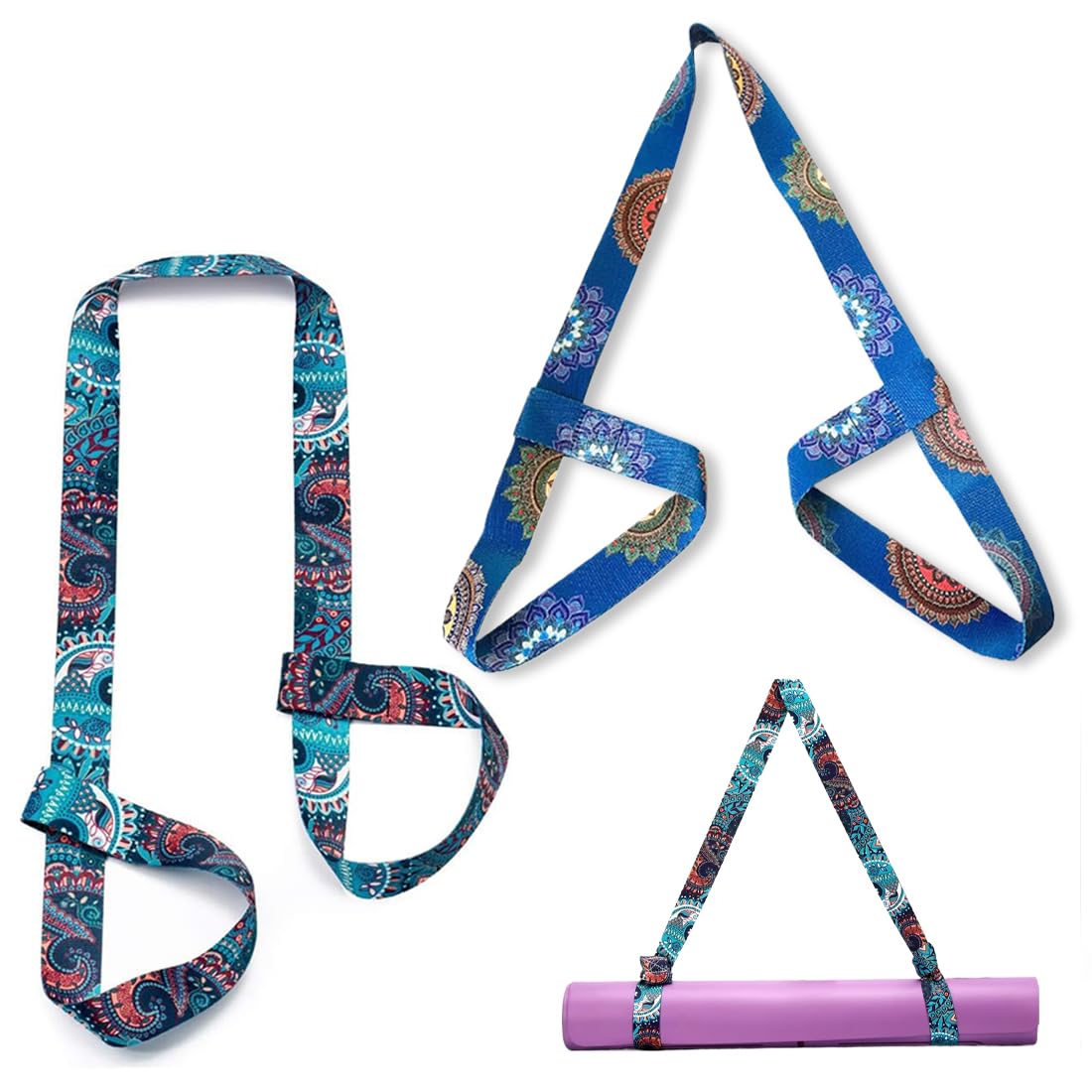 Cinghia Yoga Mat, 2 Pcs Cinghia Per Tappetino Da Yoga, tappetino Yoga Cinghia, Yoga Mat Carrying Sling, Easy Adjustable Carry Strap, Per Yoga, Pilates, Esercizi, Aerobica, Tappetino Esercizi Sport