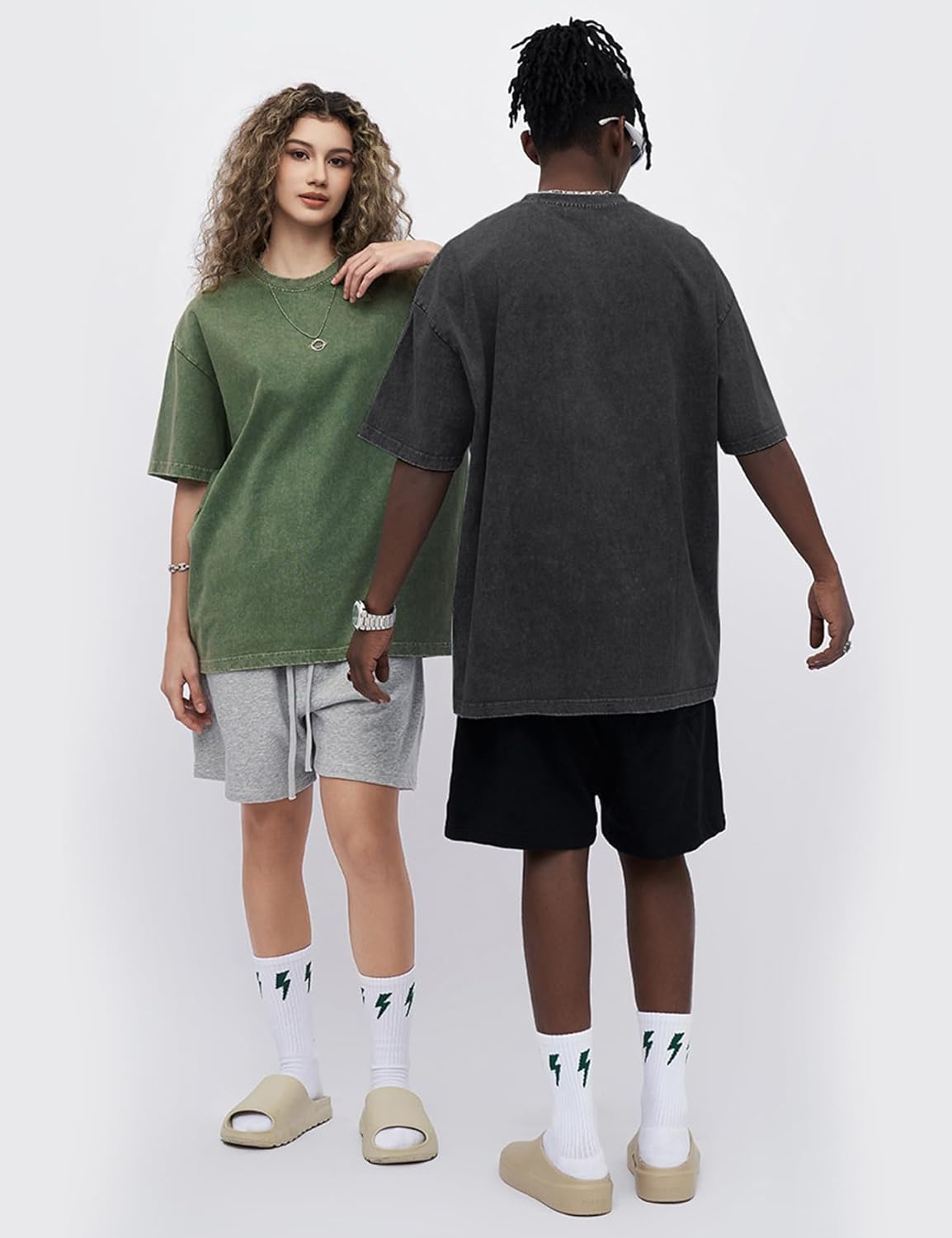 Arssm Oversized Tshirts for Men Acid Wash Loose Fit Vintage Cotton Heavyweight T Shirts Baggy Tees - Image 6