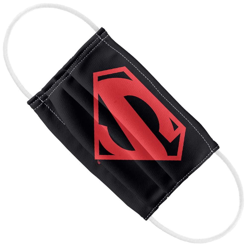 Popfunk Superman Kids 52 Red Block 1-Ply Reusable Face Mask Covering with Adjustable Nose Wire