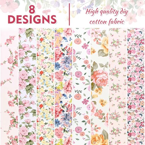 Bolsome BLS-COTTONFABRICSTRIPSROLL-240611 40 Pcs Pink Retro Floral Cotton Jelly Roll Fabric Strips For Quilting Crafting Spring Summer Flower Precut Patchwork For Sewing Diy Crafts 2.55 Inch Cotton Fabric Bundles thumb #3