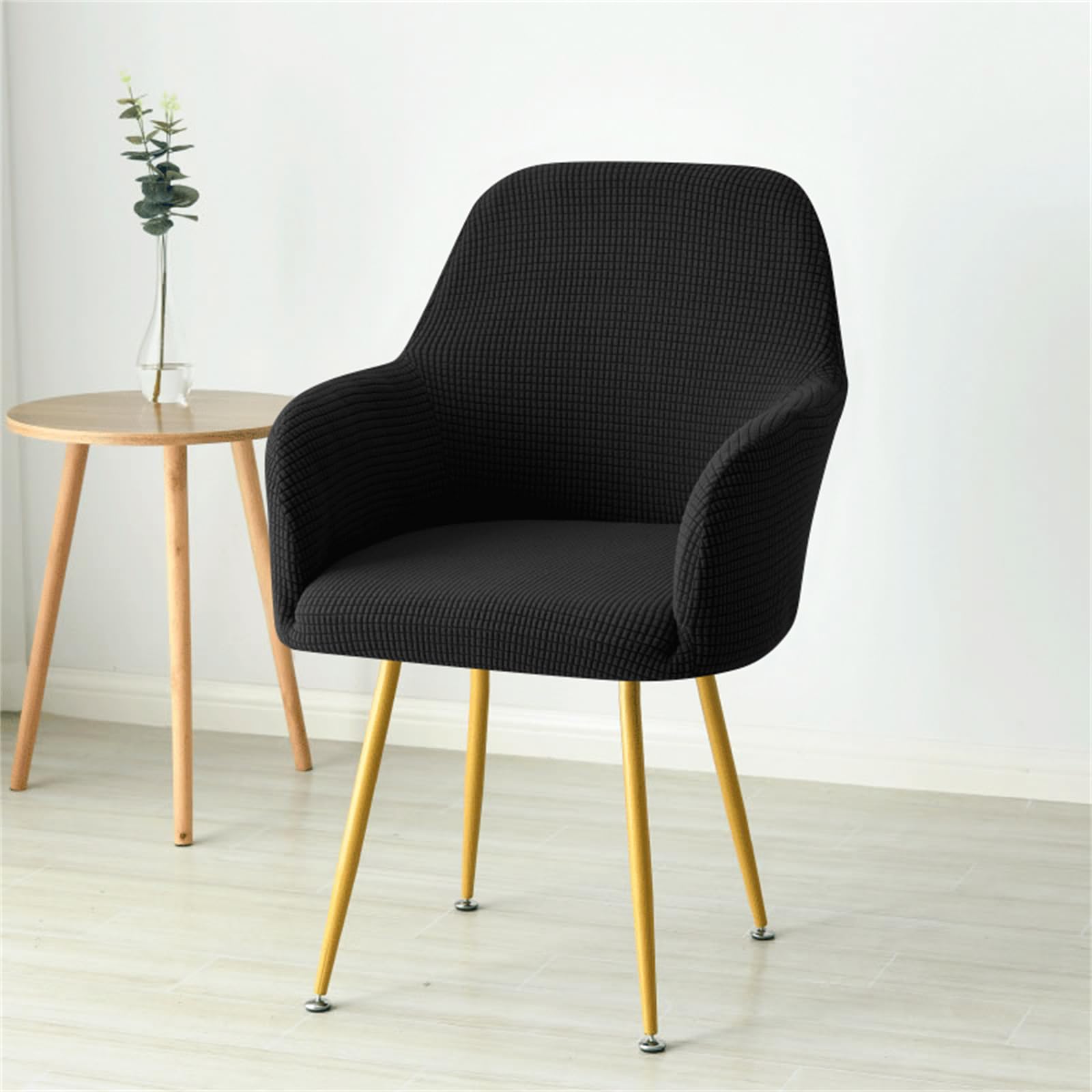 Cubierta de Poliéster para Silla con Reposabrazos, Funda Elástica Lavable para Sillas de Respaldo Curvo, para Comedor, Sala, Cocina y Dormitorio (Estilo 14,4 Pieza)