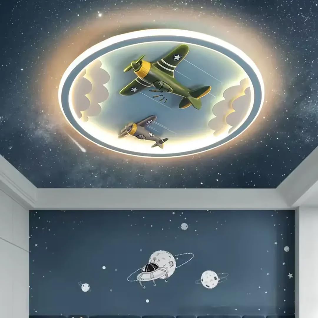 Harold Electricals Sky Warrior Aircraft Ceiling Light, Flush Mount Lamp for Kid's Room, Nursery & Playroom Decorative Lighting, Kids Room Lighting-picture-10