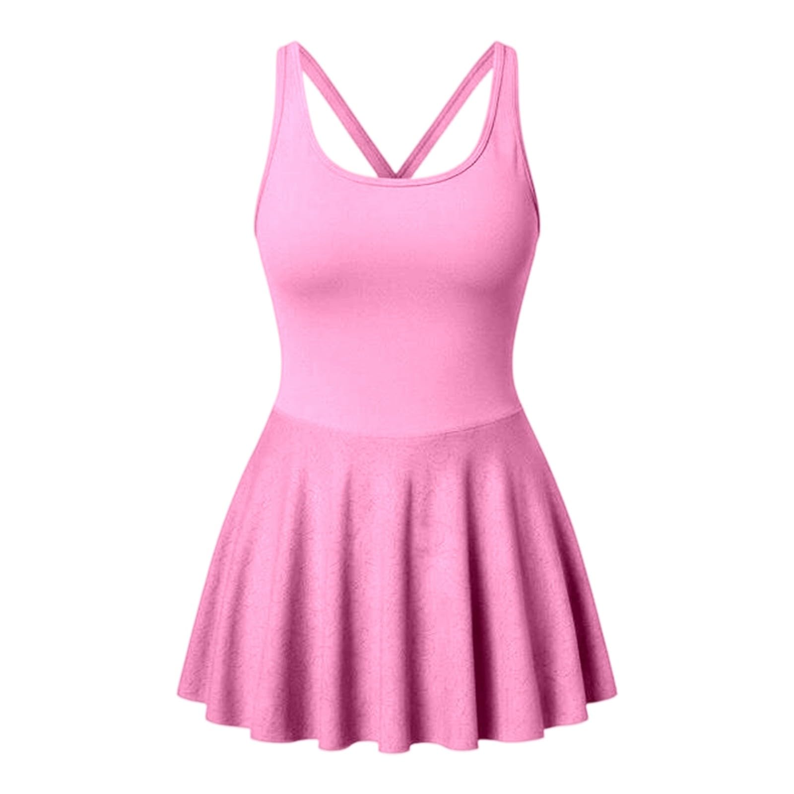 Generisch Jupe de tennis avec soutien-gorge intégré pour des vues indésirables pendant le yoga, le fitness, l'entraînement - Robe courte pour femme - Robe de loisirs d'été