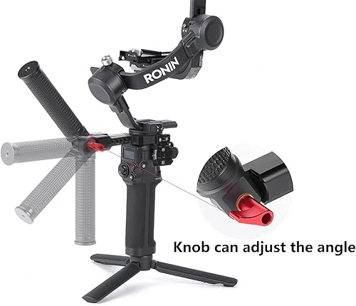 Miniatura 3 de Soporte de agarre de mango de cardán Soporte de monitor ajustable de 180° Soporte de mango de video profesional con placa de zapata fría para DJI