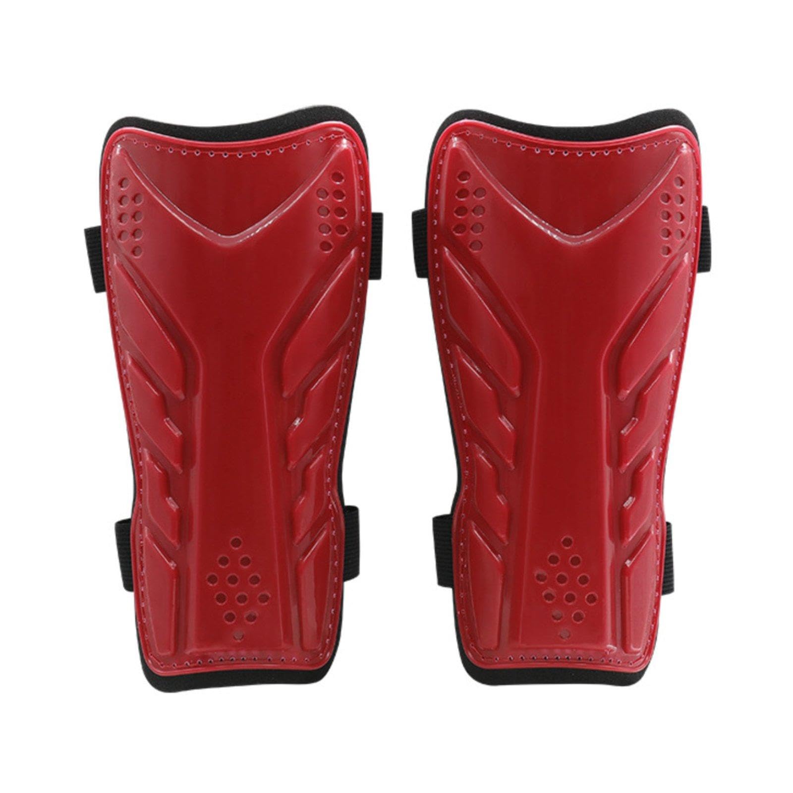 2 Pieces Double Strap Leg Protectors Anti-Collision Soccer Leg Guards with Straps Hook and Loop Closure EVA Shin Guards for Matches, Training Red Children-image-29