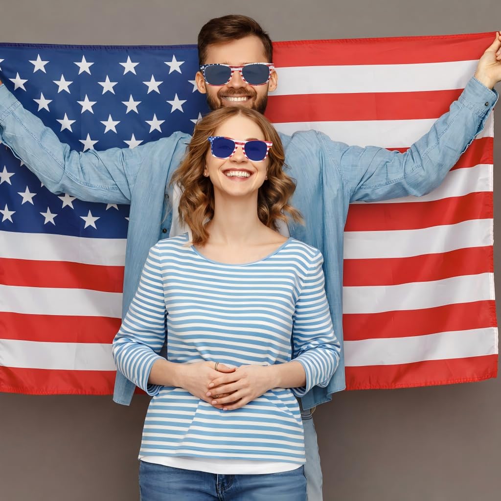 Occhiali da sole con bandiera americana, 4 luglio Accessori per le donne, USA Occhiali da sole patriottici Bulk per gli uomini