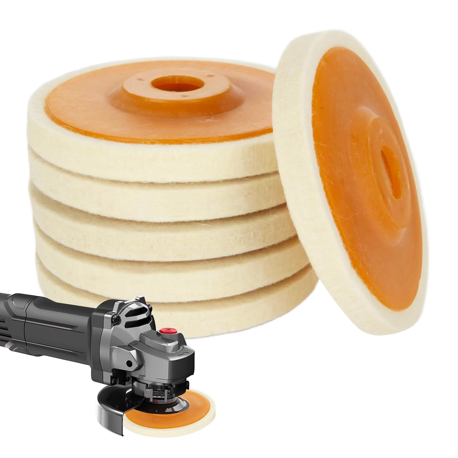 JMIATRY 6 pezzi Dischi Per Lucidare Marmo 125mm, Dischi Per Smerigliatrice, Disco Per Legno Smerigliatrice Per Lucidatura Vetro, Ceramica, Plastica, Gioielli, Metallo, Marmo