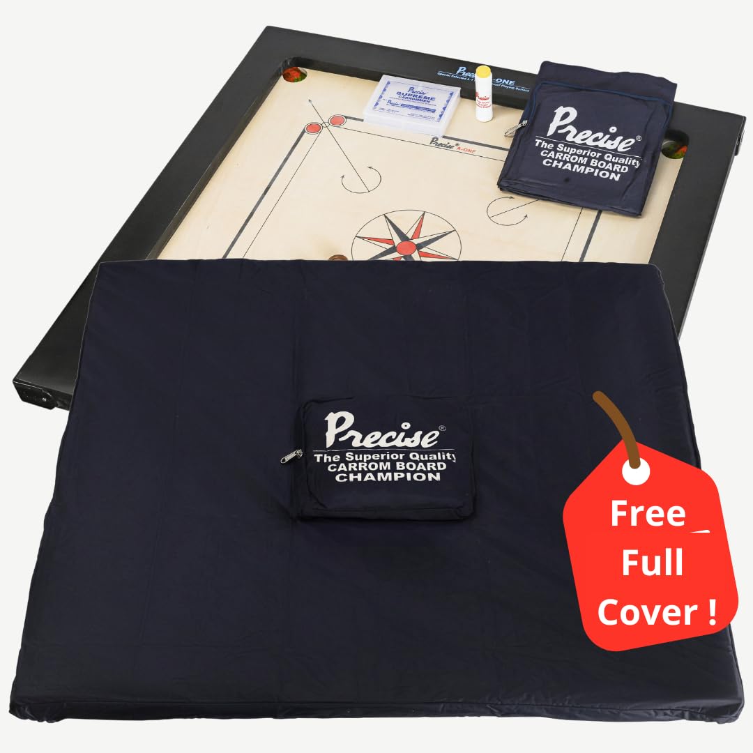 Precise Champion Profi Carrom Ama-12 mm 16 kg Tabla de torneos India Completo