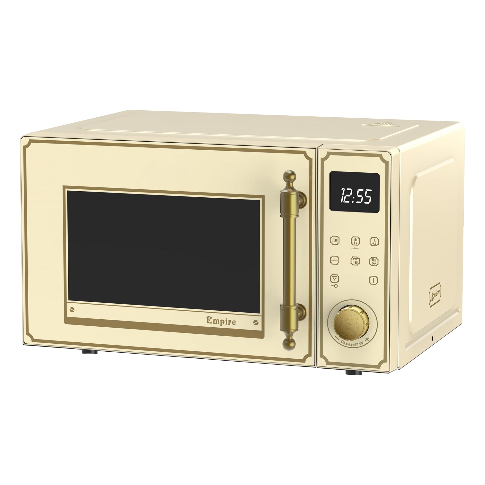 Kaiser Empire très exclusive micro-ondes/capacité 25 l/avec grill et Air Chaud/1000 W/barbecue/ 2300 W Air chaud/Full touchcontrol Contrôle/Poignée de porte en métal bronze/21 fonctions/