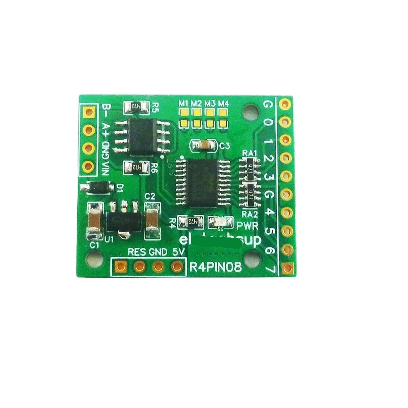 Modulo relè PLC Scheda di espansione 8CH DC 5V 12V 24V Modbus di ingresso e uscita PLC HMI IO Scheda di espansione R4PIN08 RS485 Scheda centrale pin da 2,54 mm(8DO,Only Board)