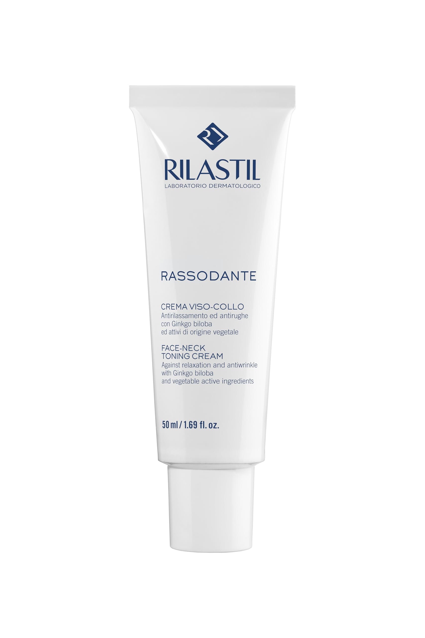 Rilastil Rassodante Crema Viso e Collo con Gingko Biloba, Rassodante e Antirughe, Adatto a Tutti i Tipi di Pelle, 50 ml