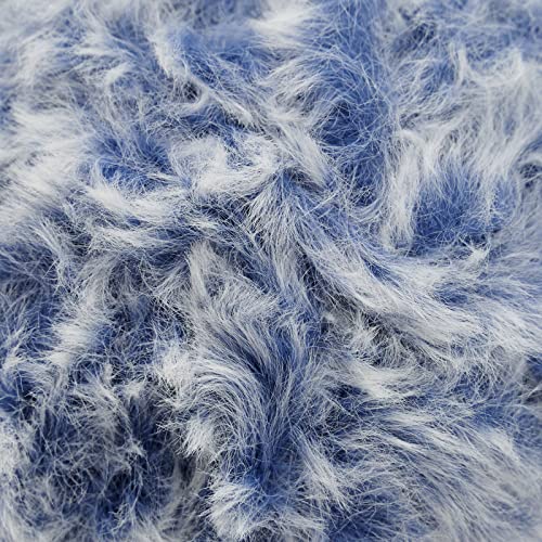 Pretty Jolly 4 Balls Faux Fur Yarn Super Soft Chunky Yarn Fluffy Yarn for Crochet Knitting Eyelash Yarn Polyester Yarn(Blue) - Image 2