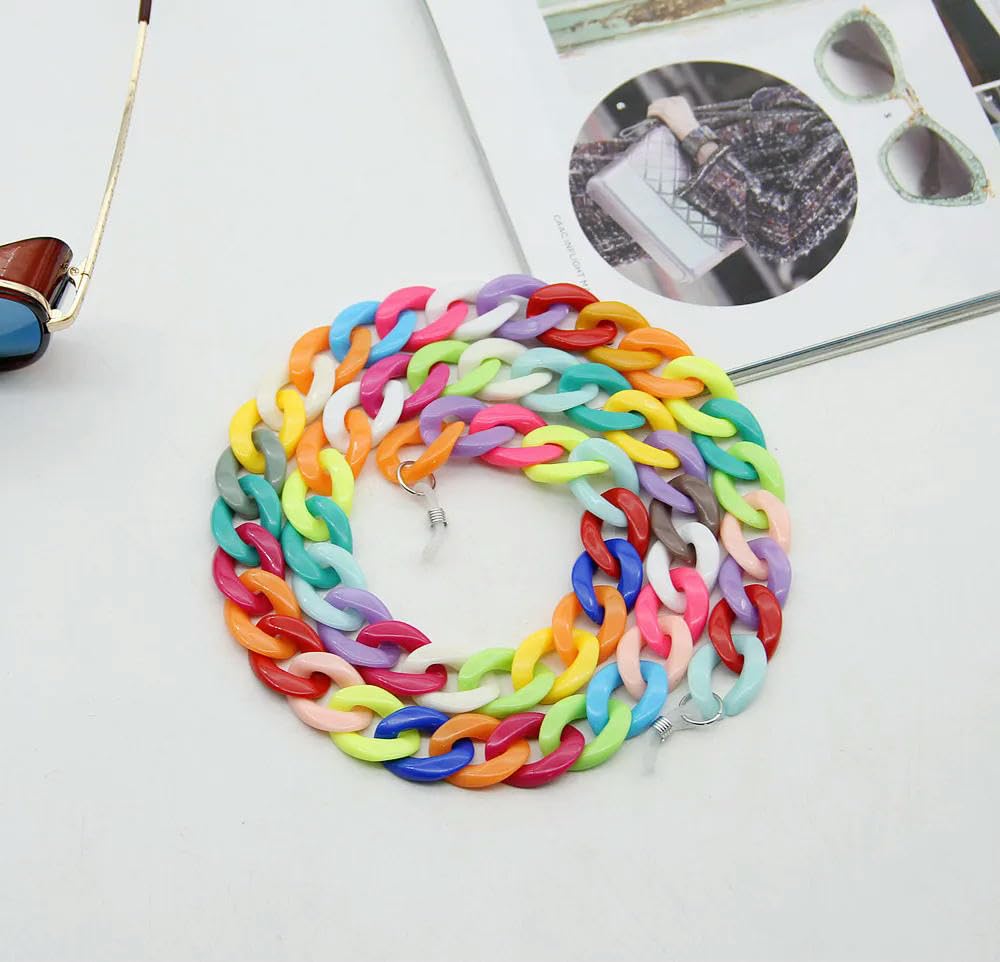 GENPICONG Acrylic Glasses Chains Holder Cord Reading Sunglasses Chain Women Largands Eyeglasses Hanging Neck Chain Strap Rope