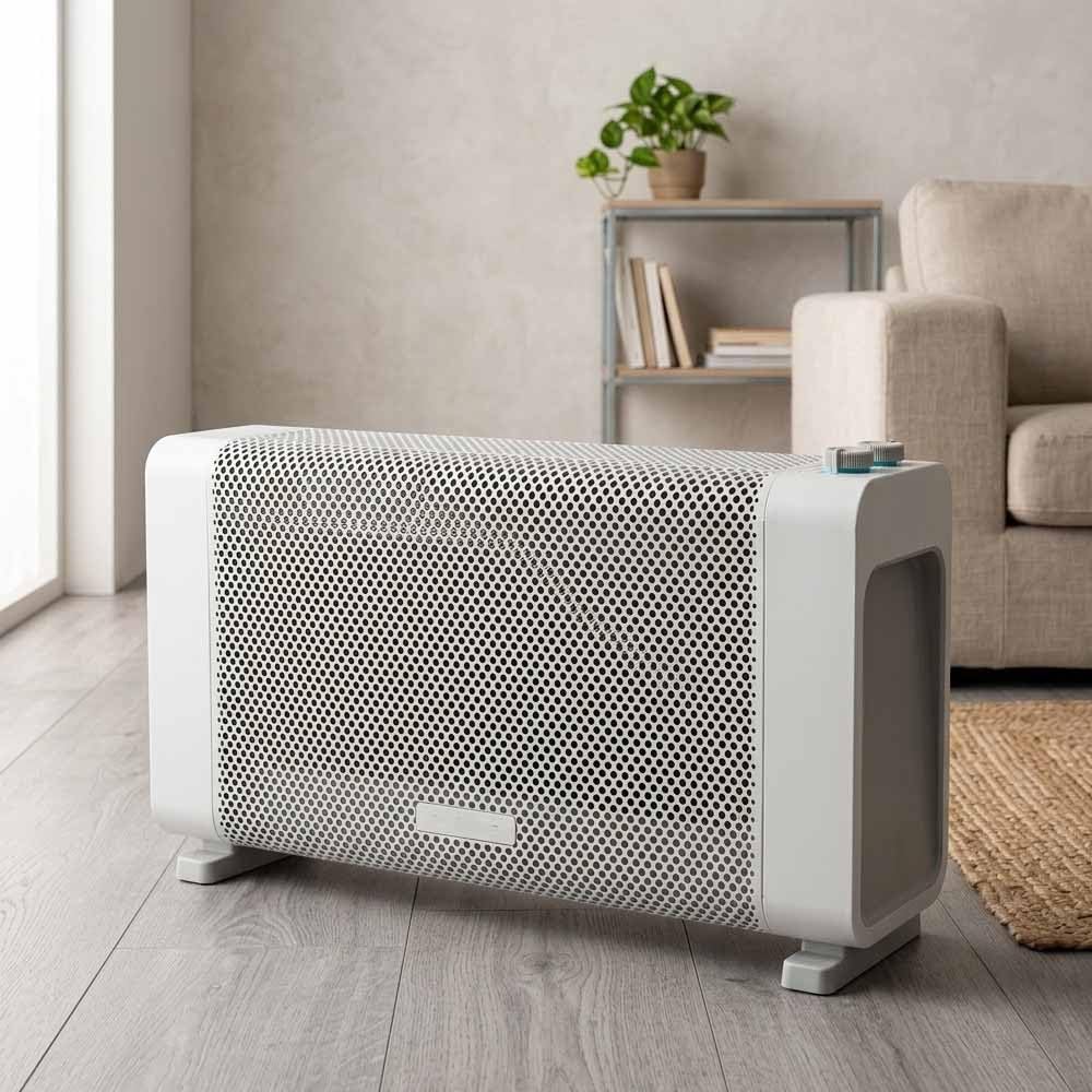 Suinga Radiador de Mica 1500 W | Estufa de Mica Eléctrica | Termostato Regulable | 2 Potencias 750-1500 W | Seguridad Antivuelco y Sobrecalentamiento | Calor Rápido