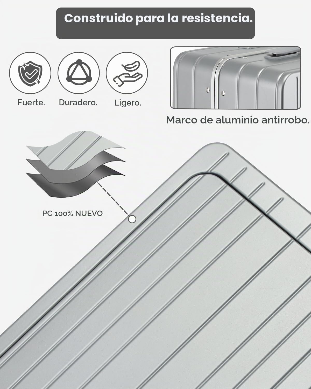Sea choice Maleta de Mano de 20 Pulgadas con Compartimento Frontal para Portátil Marco de Aluminio Puerto USB Cerradura TSA Ruedas Giratorias 360° y Portavasos