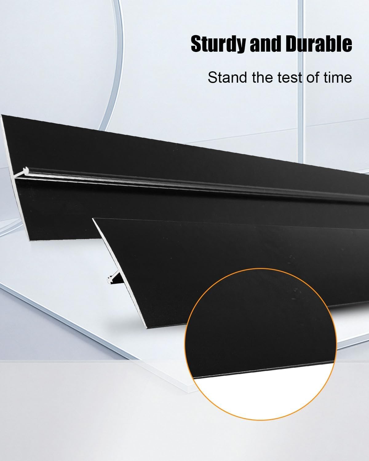 3 Pcs T-Molding Floor Transition Strips Aluminum, 2.9Ft x 1.6in Matte Black Flat Divider Flooring Gap Trim for Door Threshold and Joining Gaps of Laminate Planks Tile