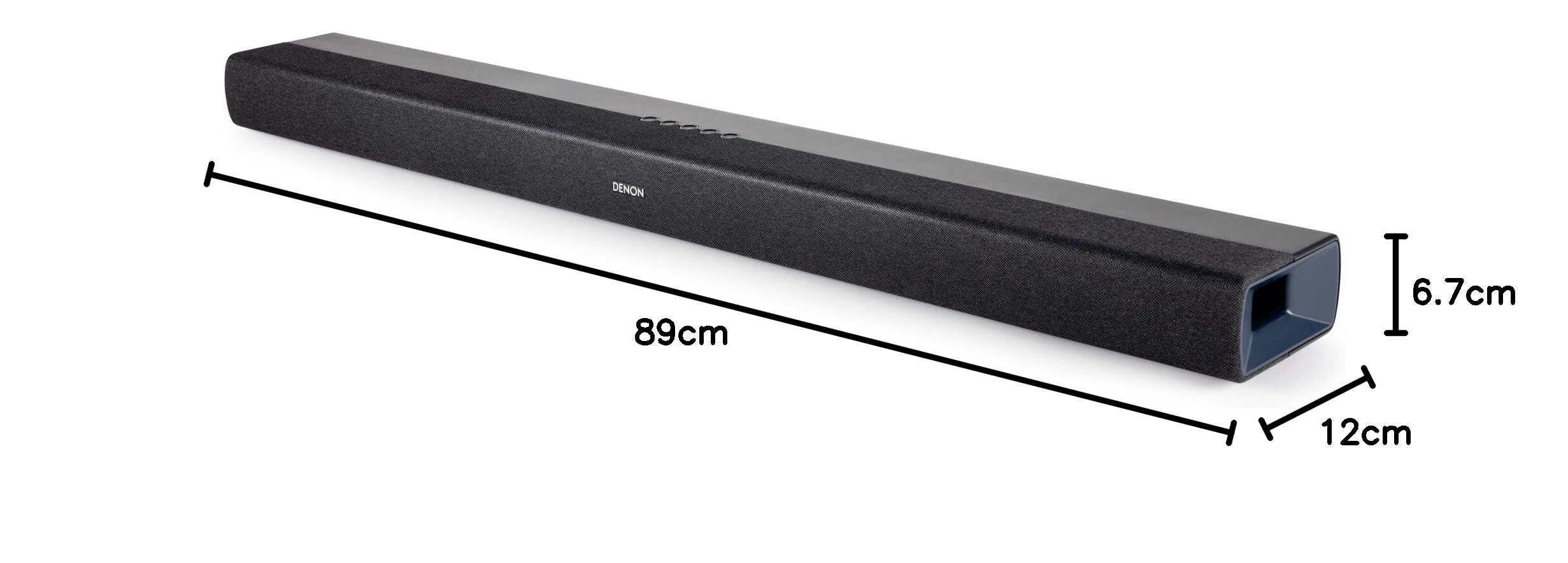 DENON DHT-S218 Soundbar con Dolby Atmos, Subwoofer integrato, Bluetooth Low Energy (LE) Audio, 4K UHD e HDMI, Nera