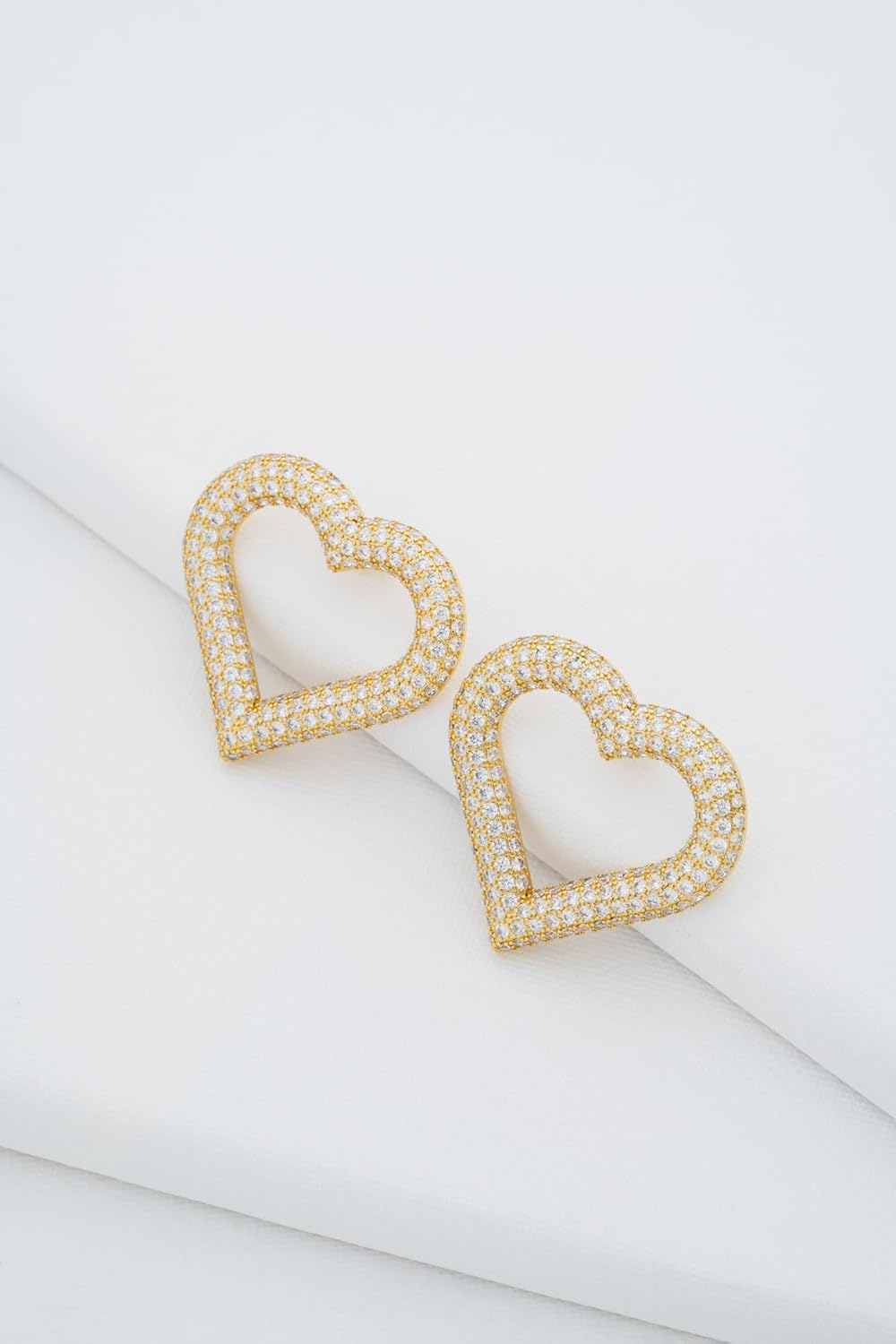 Ted Baker London Hartia Statement Crystal Heart Stud Earrings For Women (Gold) - Image 4