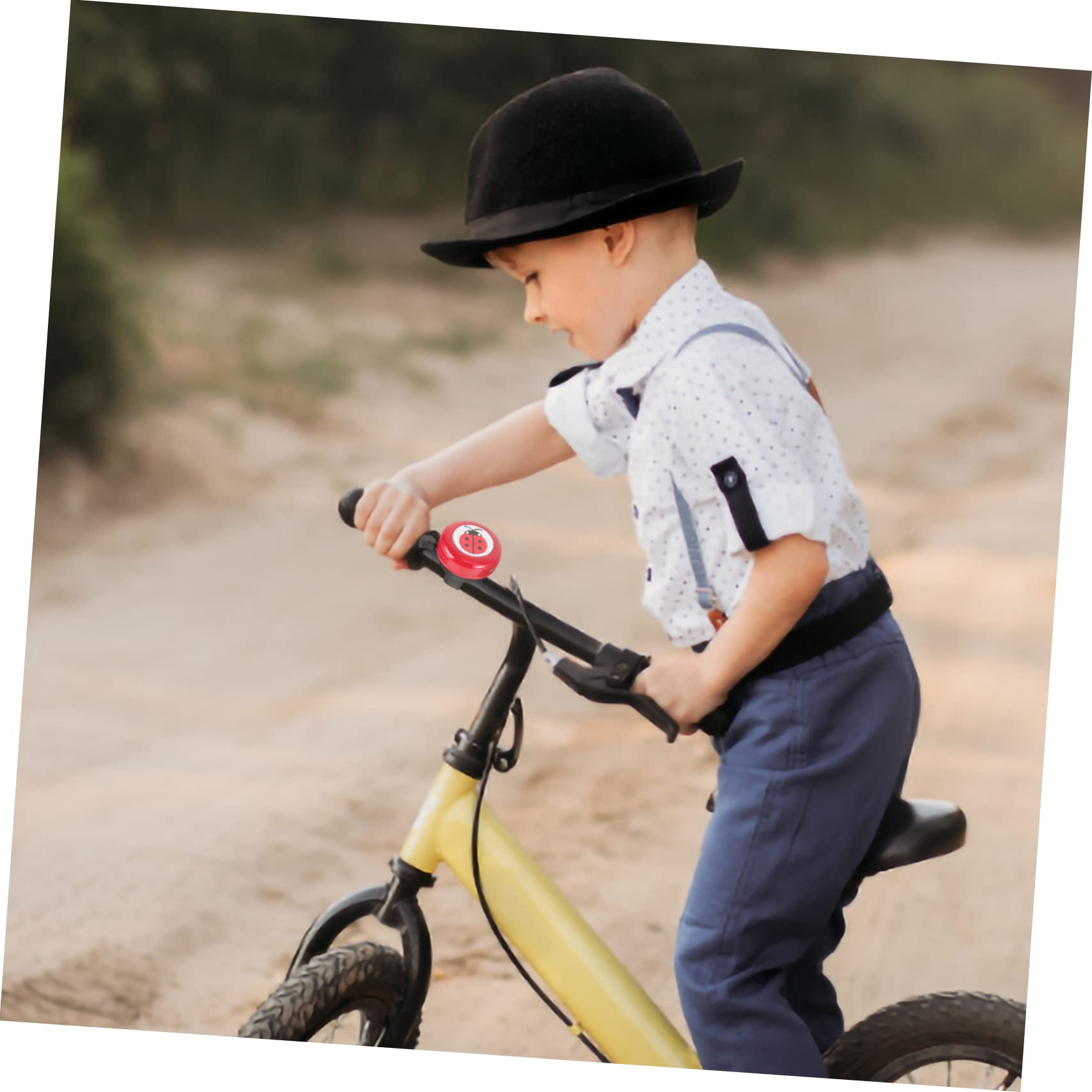 Holibanna Bike Bell Cartoon Design Loud Sound Easy to Install Cycling Accessory for Lightweight Material Safe for Boys and Ladybug