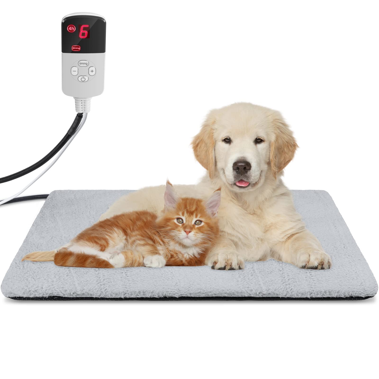 Heated Cat House Outdoor, Insulated Large Elevated Weatherproof Feral Cat Shelter with Heated Pad