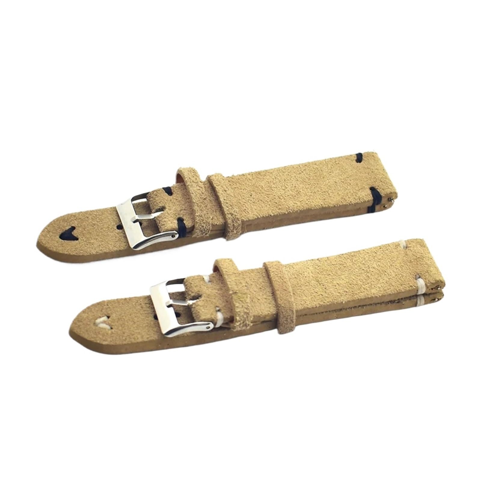 Ręcznie wykonany pasek do zegarka z prawdziwej skóry zamszowej akcesoria do zegarków khaki pasek retro 18 mm 20 mm 22 mm 24 mm pasek (khaki, czarna linia, 20 mm)