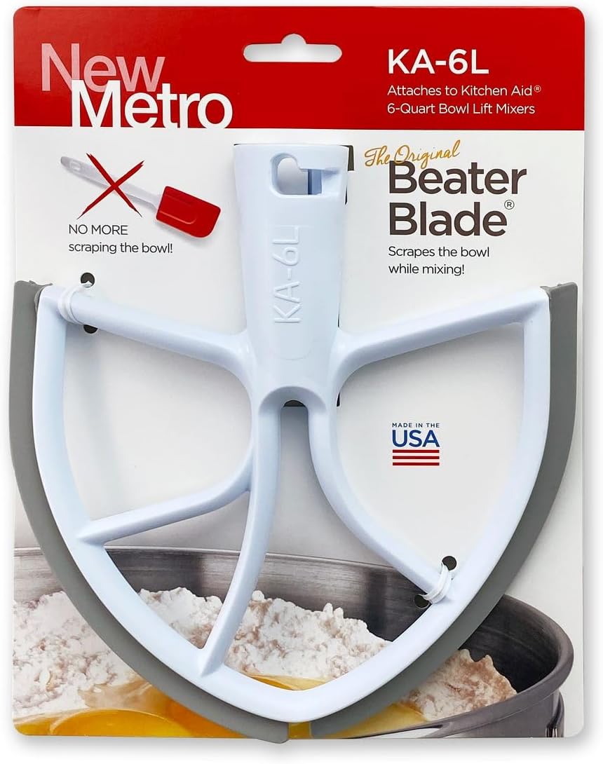 New Metro Design KA-6L Plastic Beater Blade works w/ most KitchenAid 6 Qt Bowl-Lift Stand Mixers, (Grey) New Metro Design KA-6L Plastic Beater Blade works w/ most KitchenAid 6 Qt Bowl-Lift Stand Mixers, (Grey)