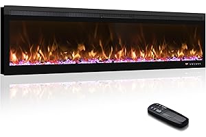 60 Inch Electric Fireplace Insert Wall & Recessed Heater
