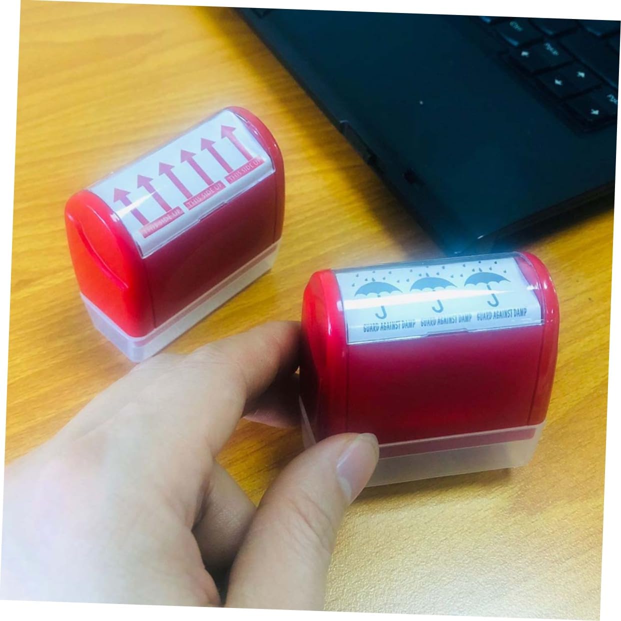 Tofficu 3pezzi Mini Roller Stamp Autoinchiostrante Per Privacy Timbro Di Sicurezza Per Documenti Riservati Protezione Della Privacy Ufficio Facile Da Trasportare e Utilizzare Buste