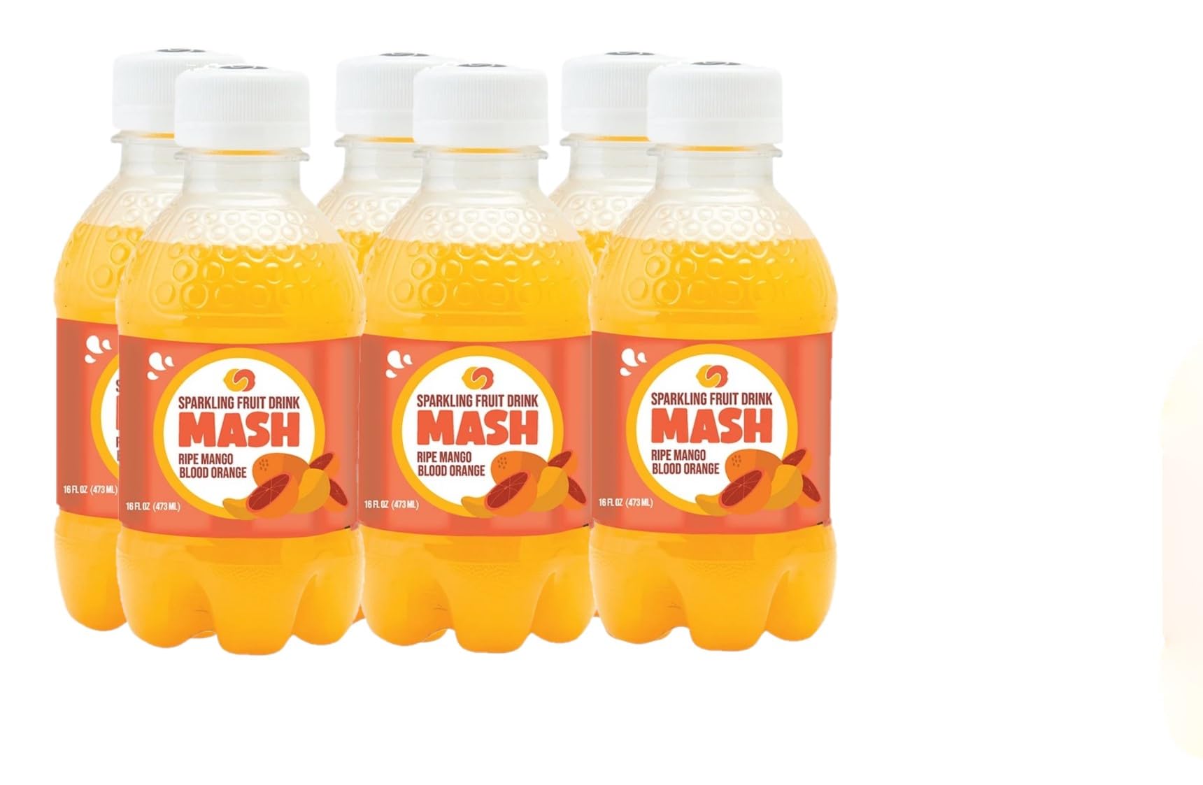 Gee Gadgets Boylan Bottling Mash - Sparkling Fruit Drink, 16 Ounce Bottle, Variety of Flavor - Pack of 6 (16 Fl Oz, Mango Blood Orange)