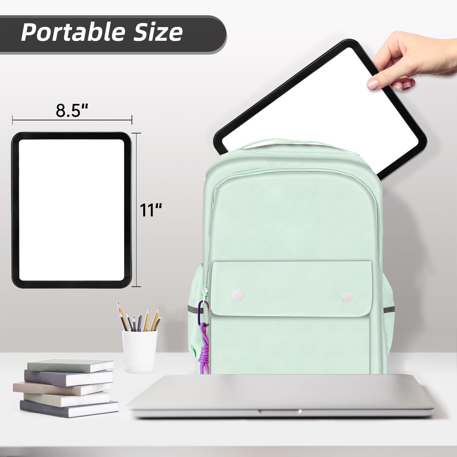 VUSIGN Pizarra blanca pequeña de borrado en seco, pizarra magnética de borrado en seco de 8.5 x 11 pulgadas, mini pizarra blanca con marcadores para niños, estudiantes, refrigerador, pared, casillero,