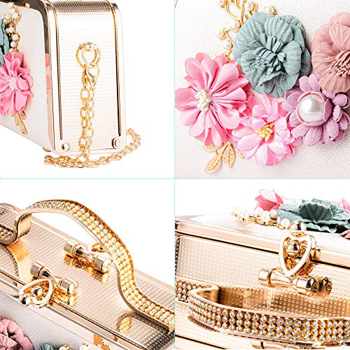 Molshine-Retro-Flowers-Evening-Handbag-Mosaic-Rhinestone-Shoulder-BagClassic-Fashion-Totes-Party-Clutch-Purse-for-Women-Home-Travel-Outdoor