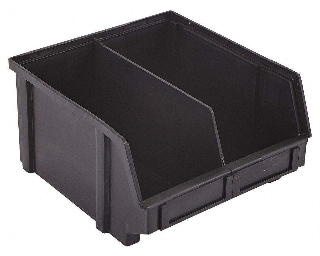 LEWISBins+ PB31-XXL ESD-Safe Part Bins with Divider, Black, 9.3
