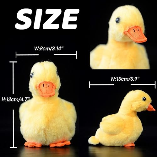 Miniatura 5 de Peluche de pato amarillo simulado de 5 pulgadas, animal de peluche para niños, regalo pequeño para niños y adolescentes