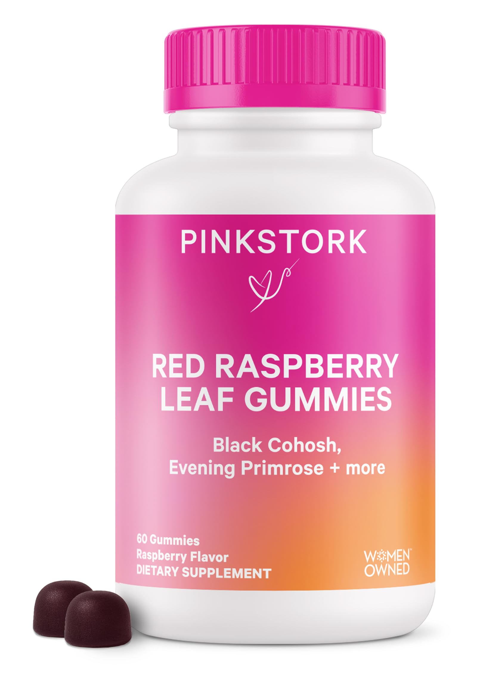 Pink Stork Red Raspberry Leaf Gummies for Labor Prep, 60 Count