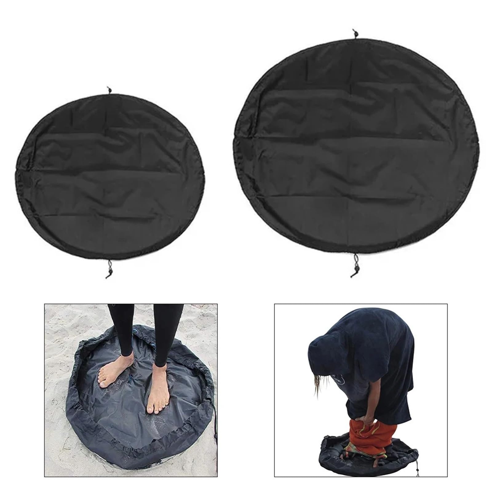 Przenośna mata do przebierania się w kombinezonie Torba na matę do przewijania pianki 2 w 1, czarna 90 cm/130 cm