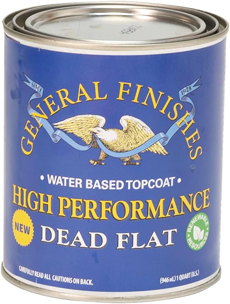General Finishes High Performance Water Based Topcoat, 1 Quart, Dead Flat