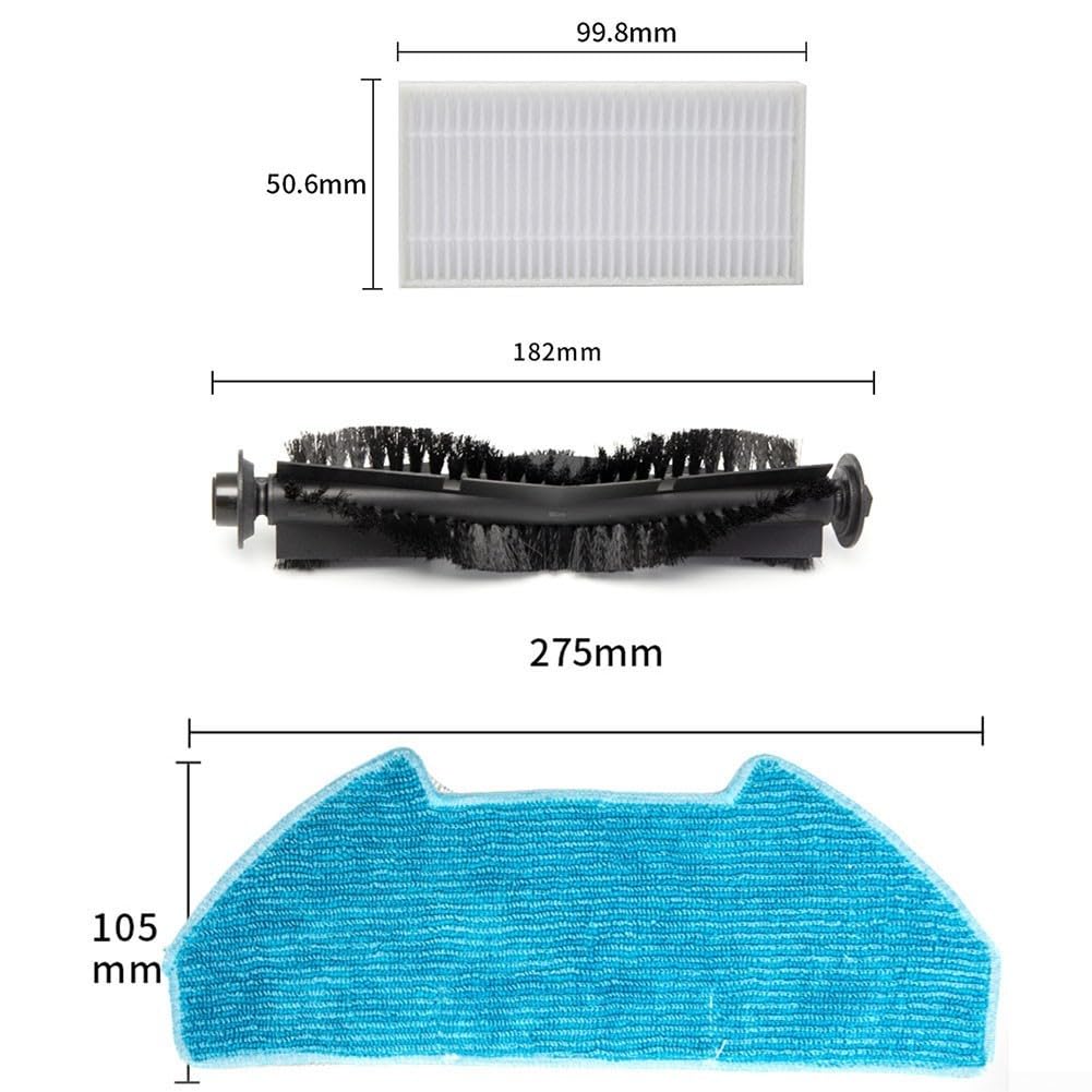 Fit For BObsweep Fit For Dustin Fit For Ultra-Vision, Main Side Brush Filter Mop Cloth Dust Bag Kit, Dust Management Supplies Bundle, Robotic Cleaner Parts & Accessories (18pcs)