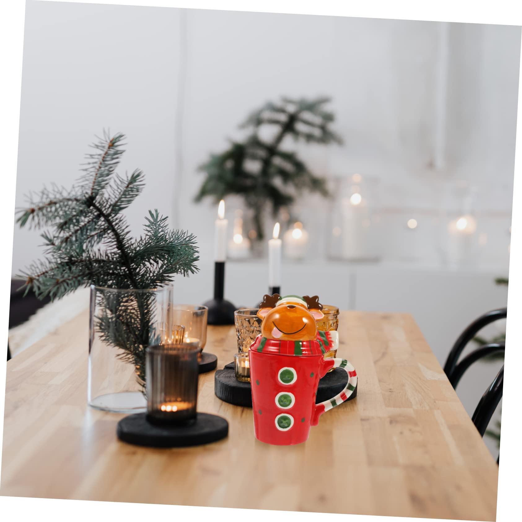 Alipis 3 Pièces Tasse en céramique de Noël tasse de chocolat chaud d'eau de fête s à café mug mignon mug cafe s de noël nouveauté d'eau à café multifonction