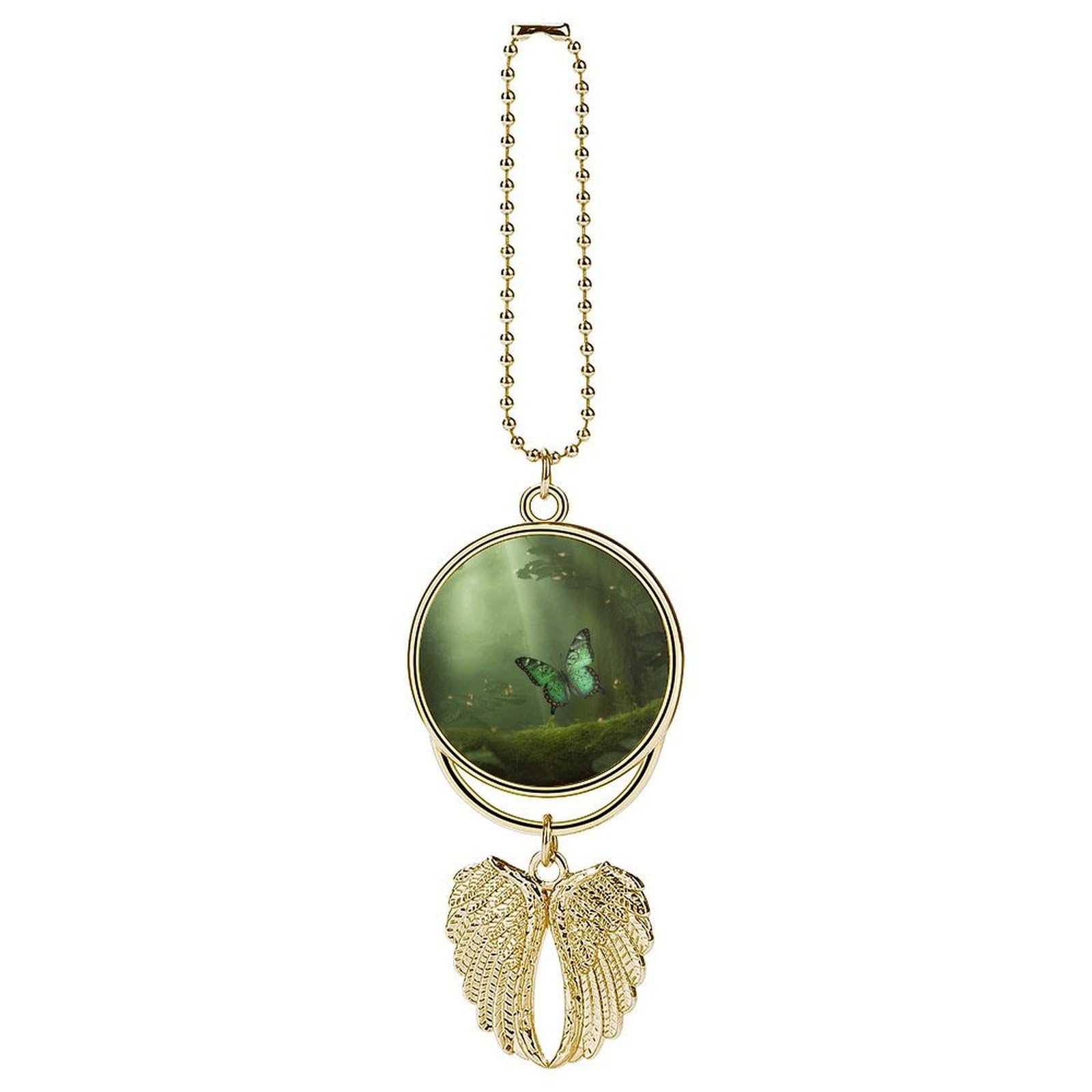 Green Butterfly Car Charm Alloy Car Rear View Mirrors Hanging Ornaments Stylish Car Pendant Funny Auto Hanging Accessories Car Hanging Ornaments Gift for Women Men